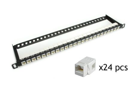 0.5U-24P Snap-in - 0.5U 24-Port UTP Super High Density Snap-In Type Patch Panel